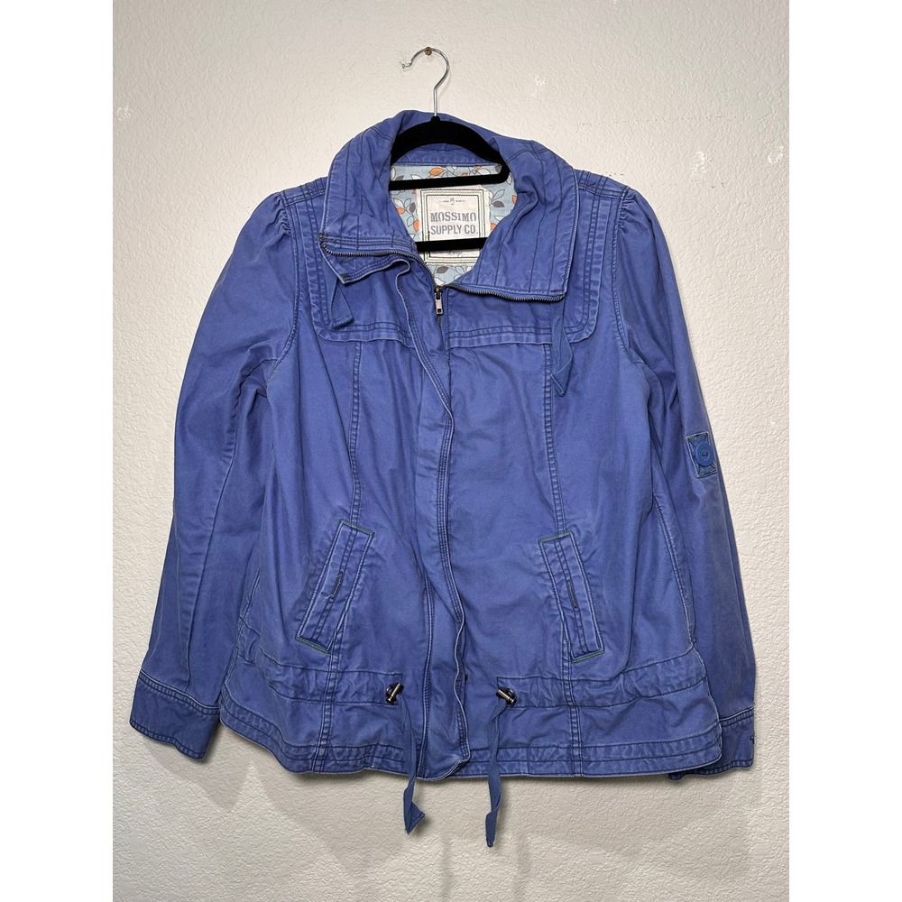 Vintage Mossimo Supply Co Womens Blue Cotton Zip Utility‎ Field Jacket Large